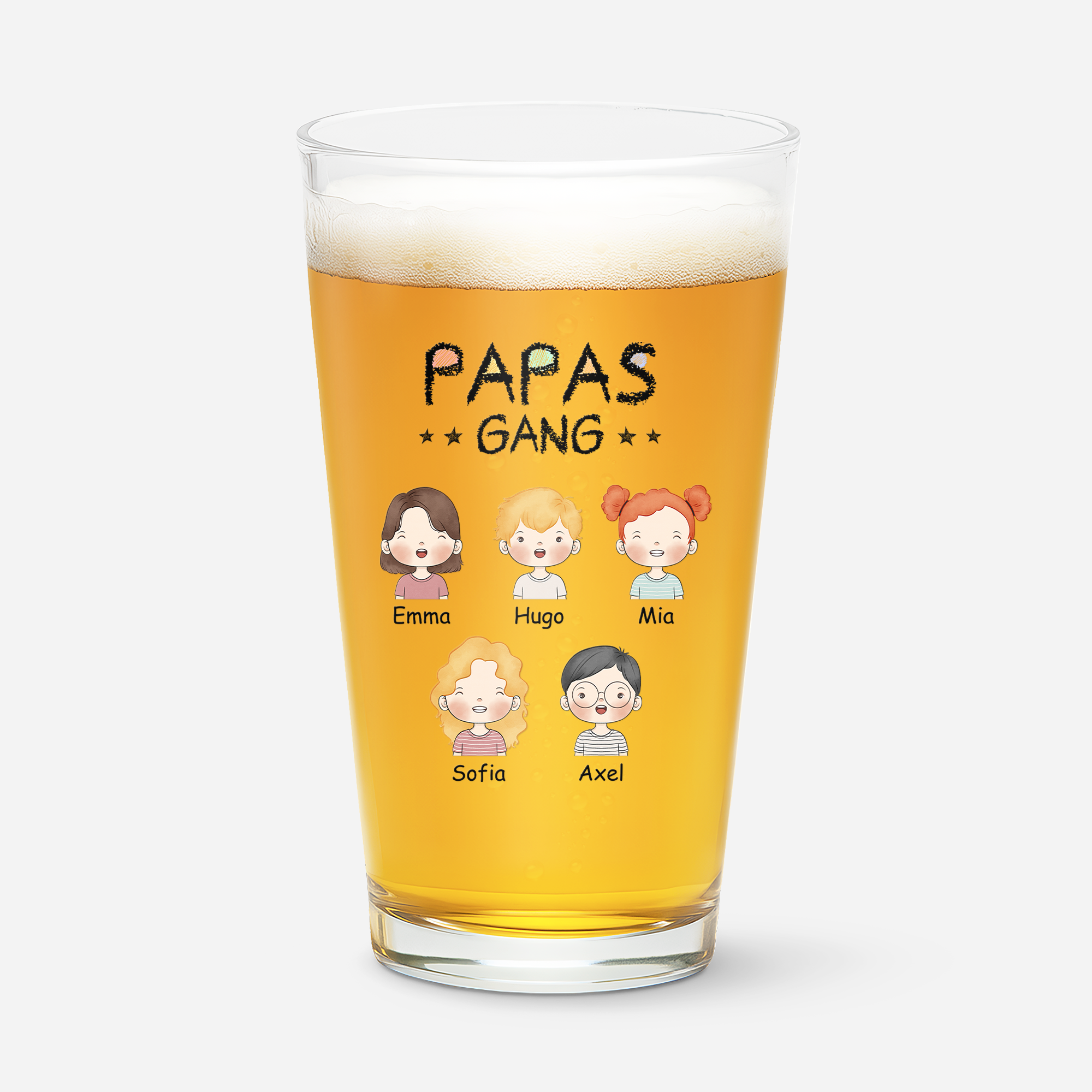 1017IGE1 papas gang buntstifte personalisiertes bierglas_ papa 1017IT8B