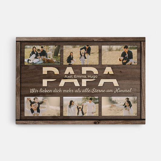 1020CGE1 Personalisierte Geschenke Leinwand Kinder Enkelkinder Foto Papa Opa