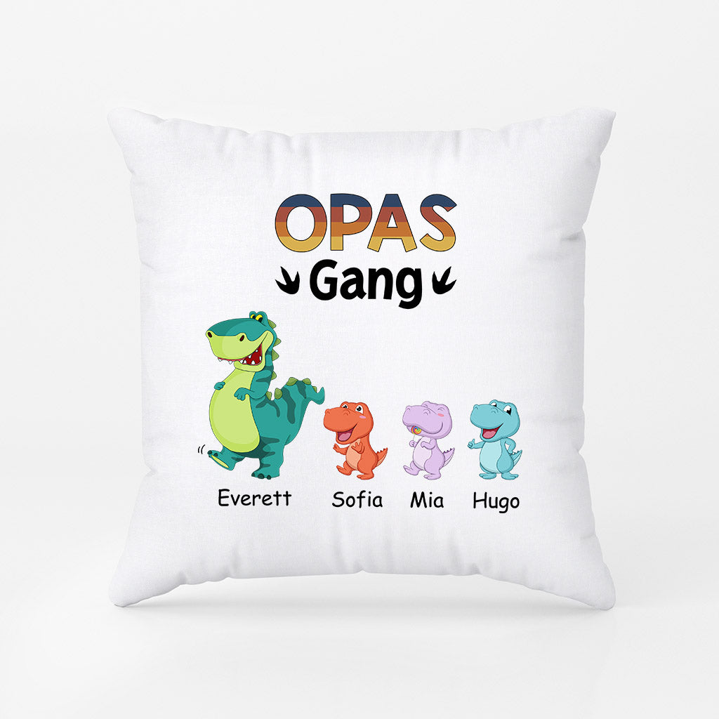 1021PGE1 Personalisierte Geschenke Kissen Kinder Enkelkinder Saurier Papa Opa