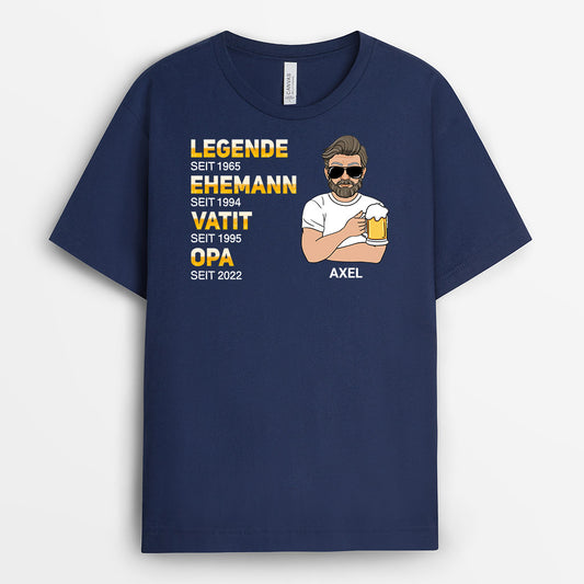 1024AGE2 Personalisierte Geschenke T Shirt Papa Opa