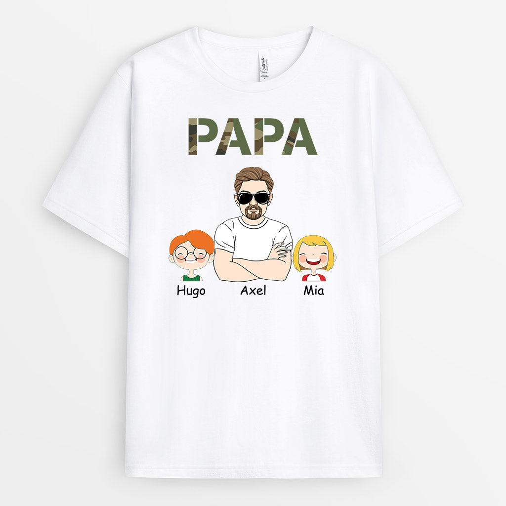 1026AGE1 Personalisierte Geschenke Kissen Kinder Enkelkinder Camouflage Papa Opa