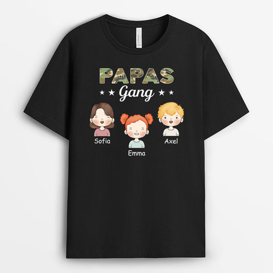 1027AGE1 Personalisierte Geschenke T Shirt Kinder Enkelkinder Gang Papa Opa