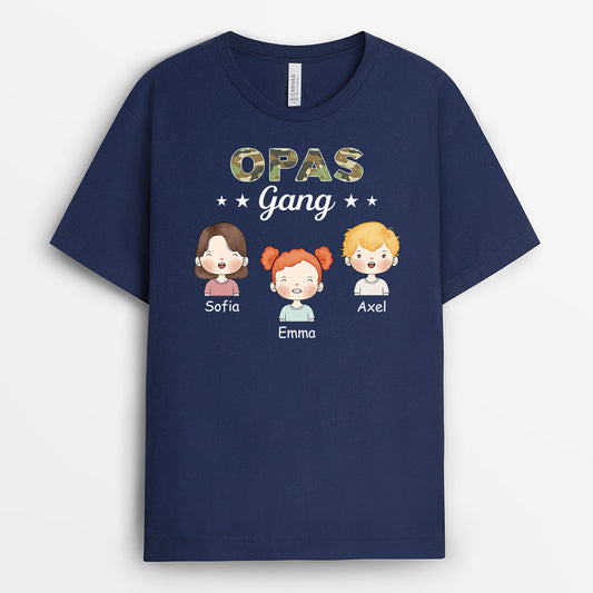 1027AGE2 Personalisierte Geschenke T Shirt Kinder Enkelkinder Gang Papa Opa