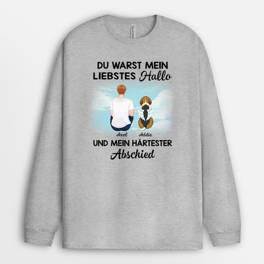 1028NGE1 Personalisierte Geschenke Langarmshirt Hunde Hundeliebhaber Hundebesitzer