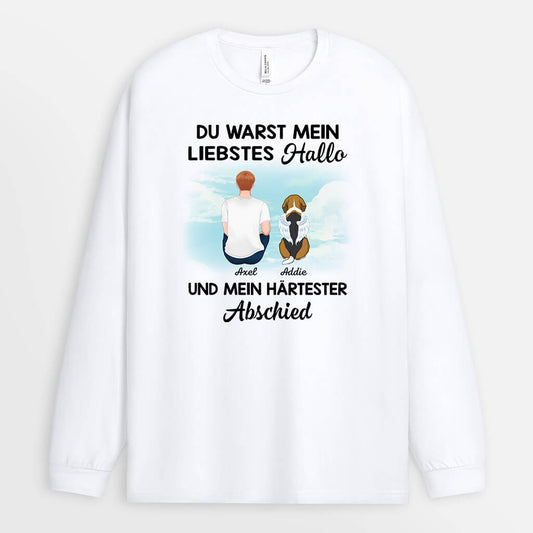 1028NGE2 Personalisierte Geschenke Langarmshirt Hunde Hundeliebhaber Hundebesitzer