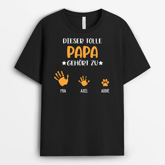 1043AGE1 Personalisierte Geschenke T Shirt Kinder Enkelkinder Hande Papa Opa