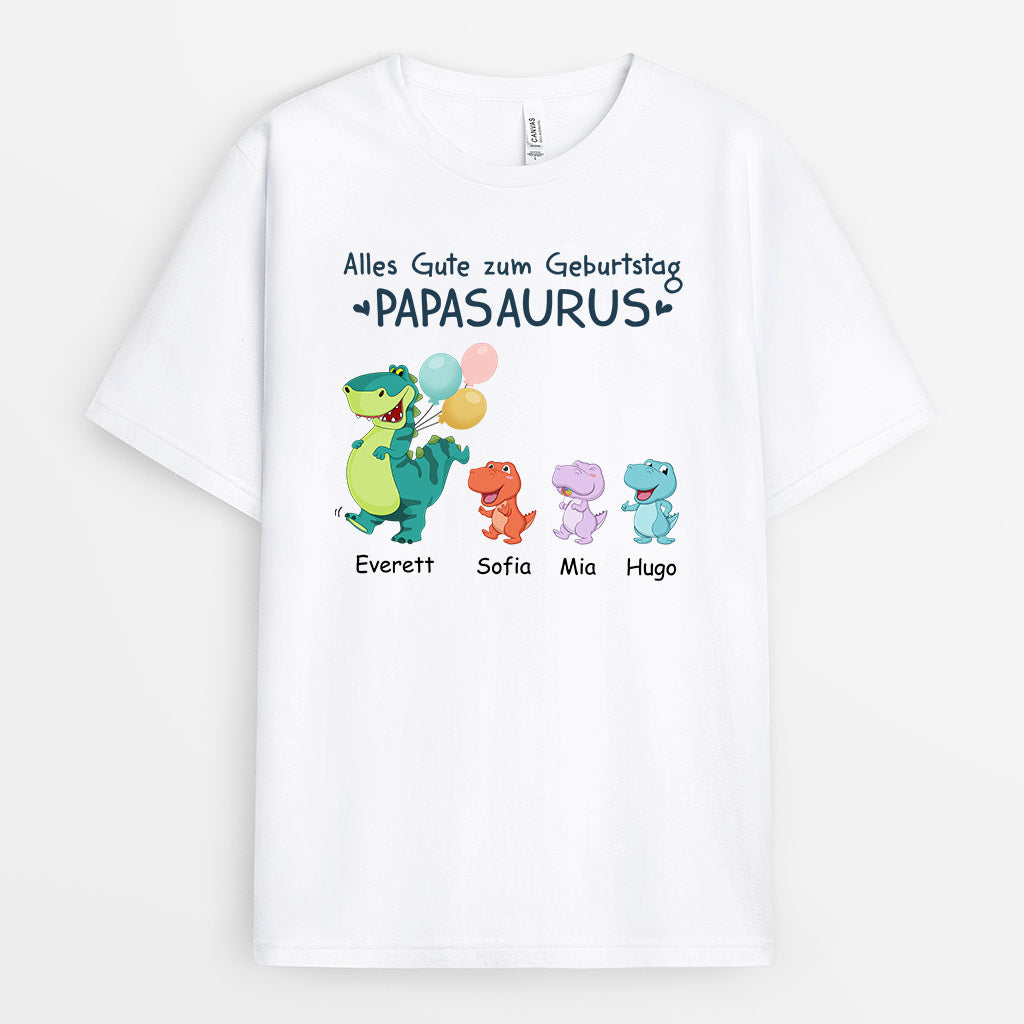 1050AGE1 Personalisierte Geschenke T Shirt Kinder Zum Geburtstag Saurus Papa Opa