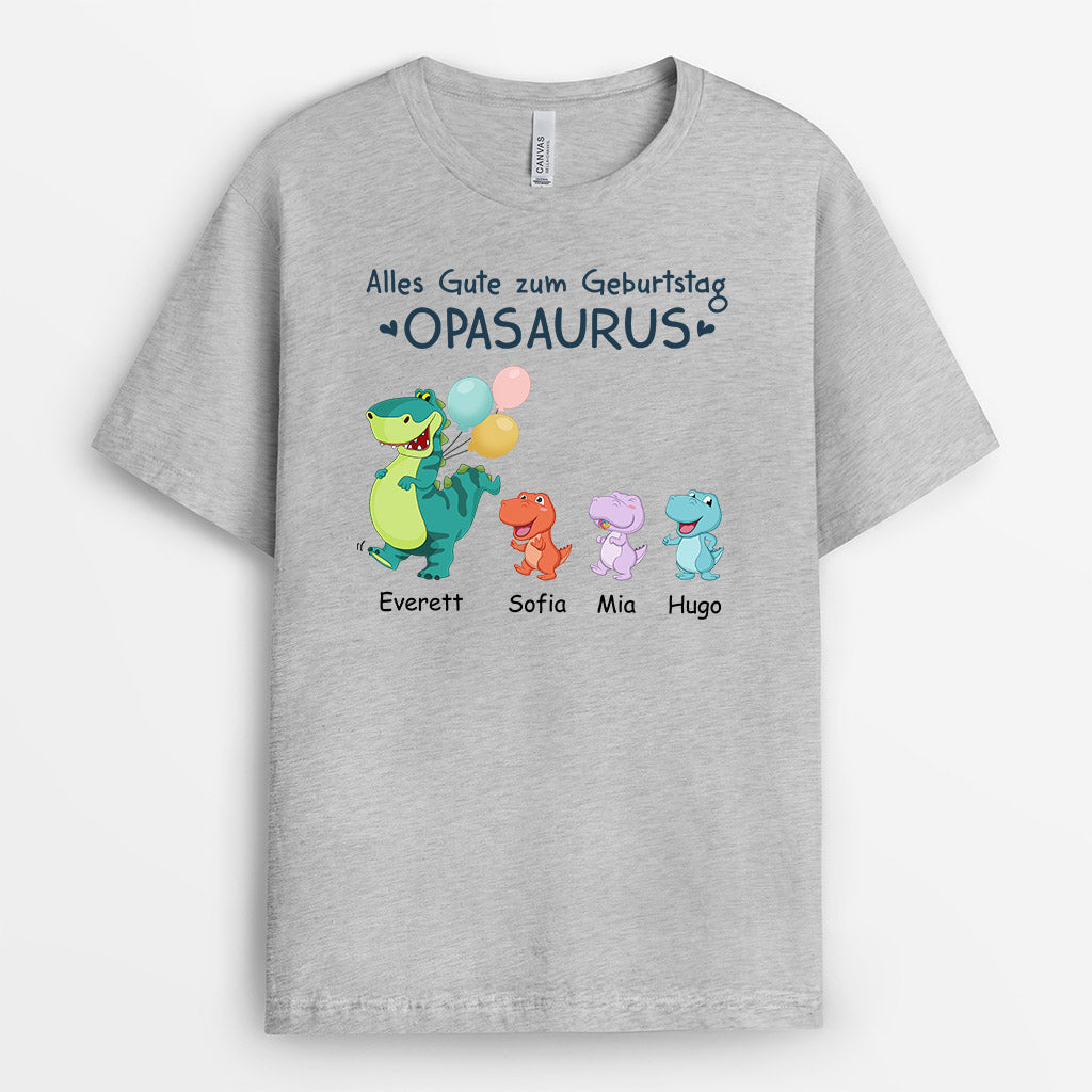 1050AGE2 Personalisierte Geschenke T Shirt Kinder Zum Geburtstag Saurus Papa Opa