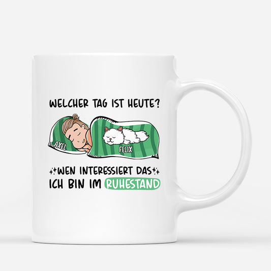 1051MGE1 Personalisierte Geschenke Tasse Ruhestand Katzenliebhaber