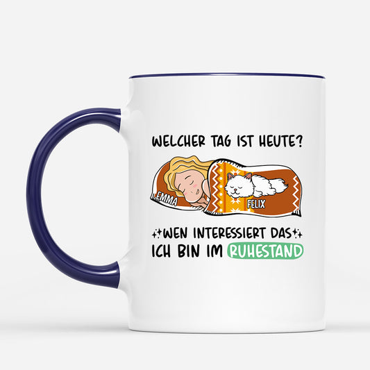 1051MGE2 Personalisierte Geschenke Tasse Ruhestand Katzenliebhaber