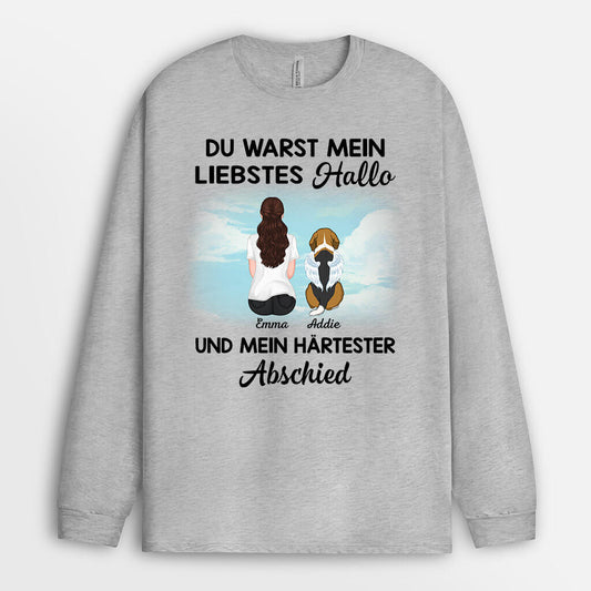 1052NGE1 Personalisierte Geschenke Langarmshirt Hunde Hundeliebhaber Hundebesitzer