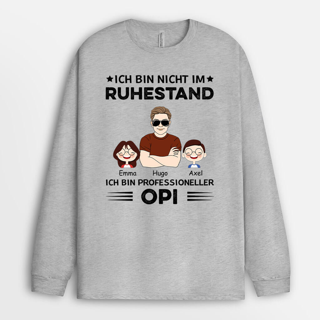 1057NGE2 Personalisierte Geschenke Langarmshirt Opa Papa