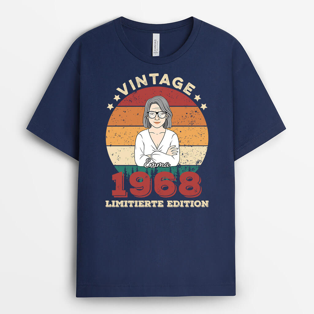 1063AGE1 Personalisierte Geschenke T Shirts Oma Freundin Mama Schwester Vintage