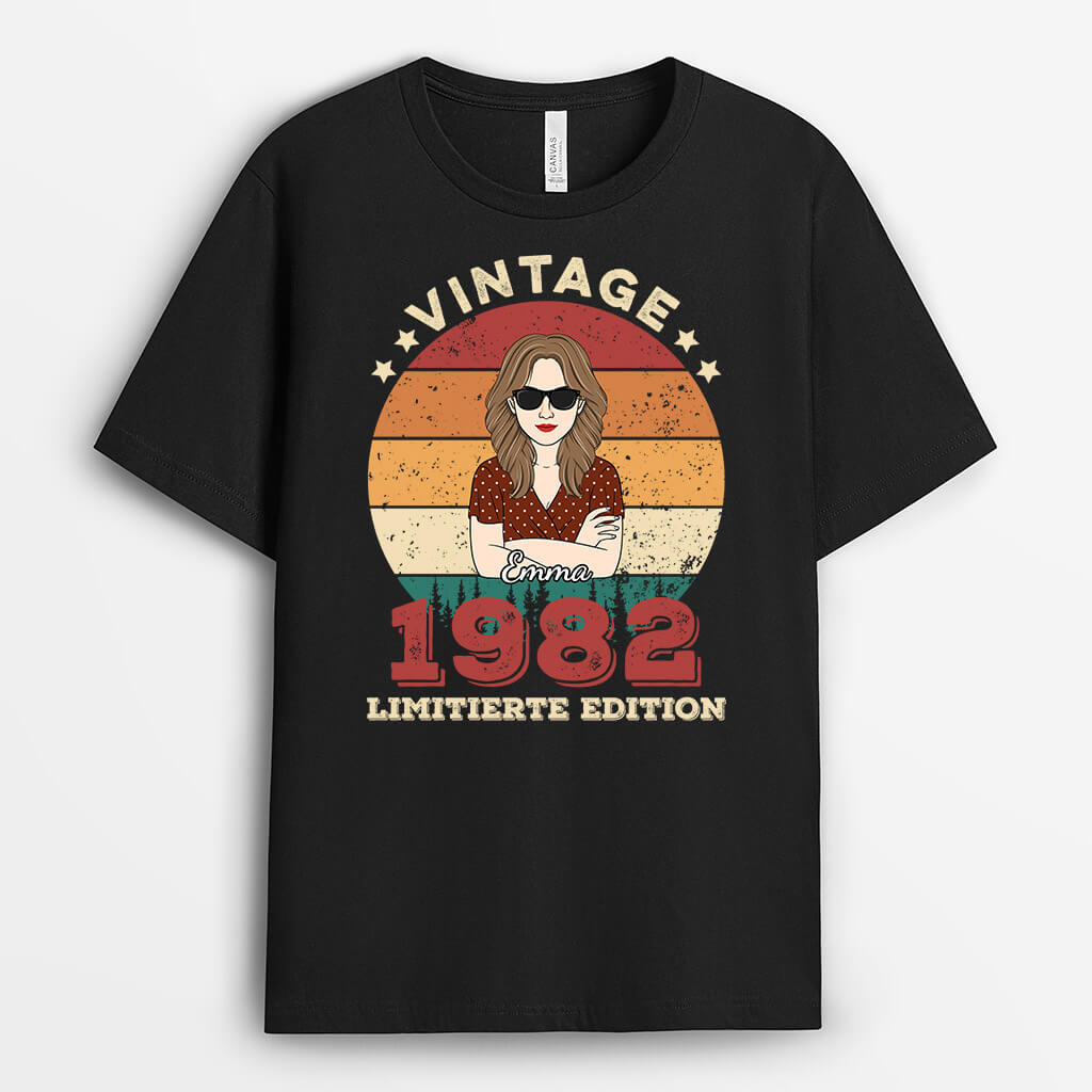 1063AGE2 Personalisierte Geschenke T Shirts Oma Freundin Mama Schwester Vintage
