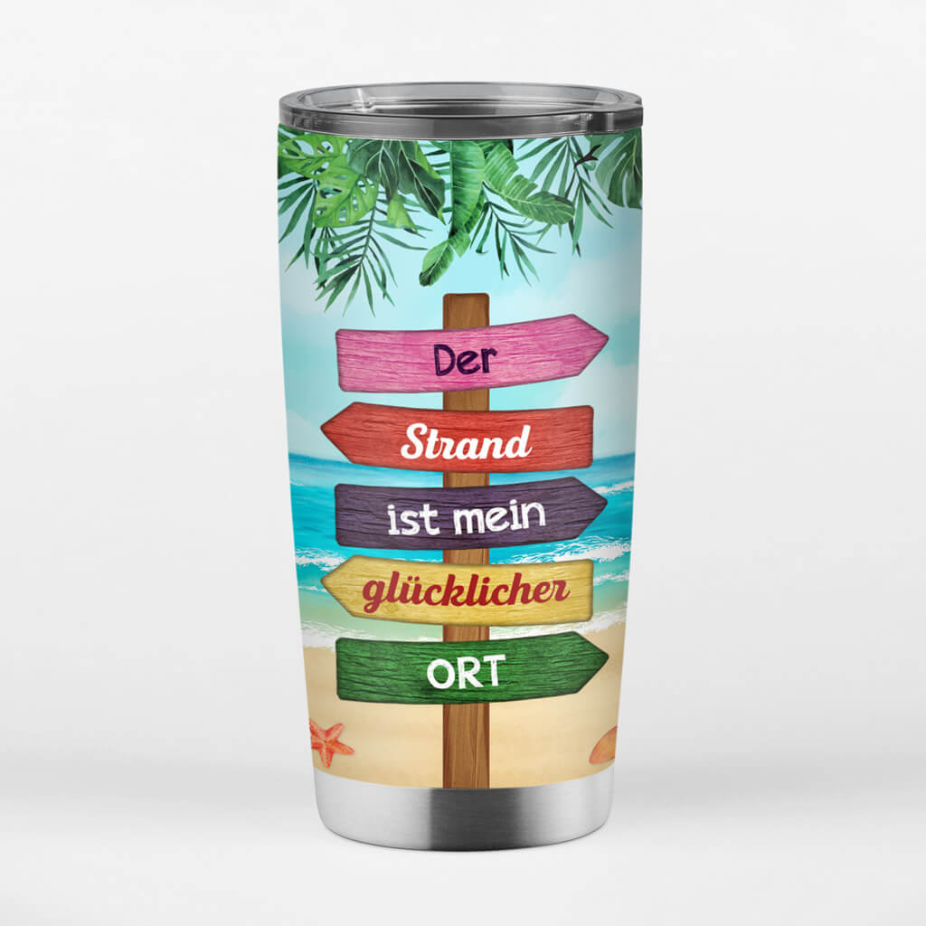 1106TGE3 Personalisierte Geschenke Becher Sommer Strand Reise