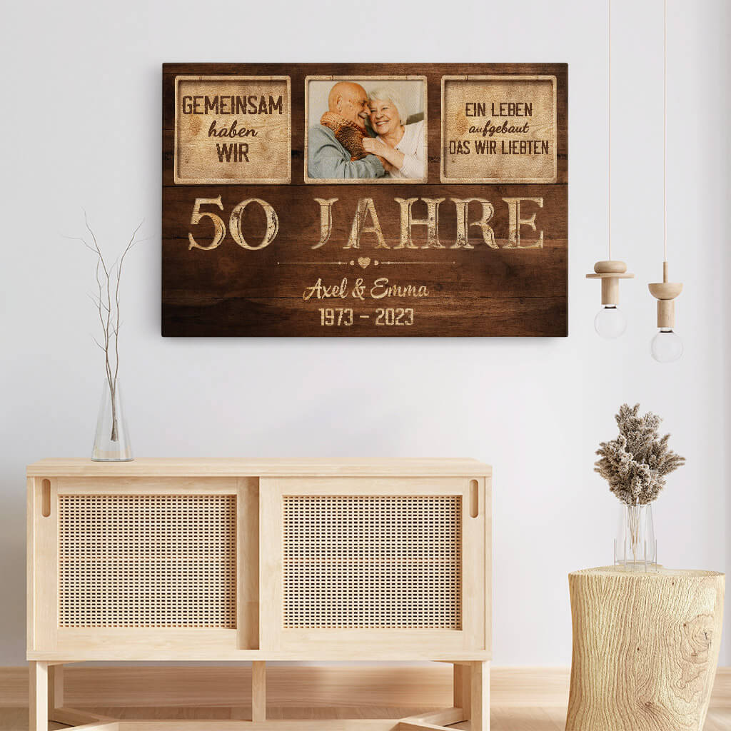 1131CGE3 Personalisierte Geschenke Leinwand Familie Opa Oma 50 Jahrestag