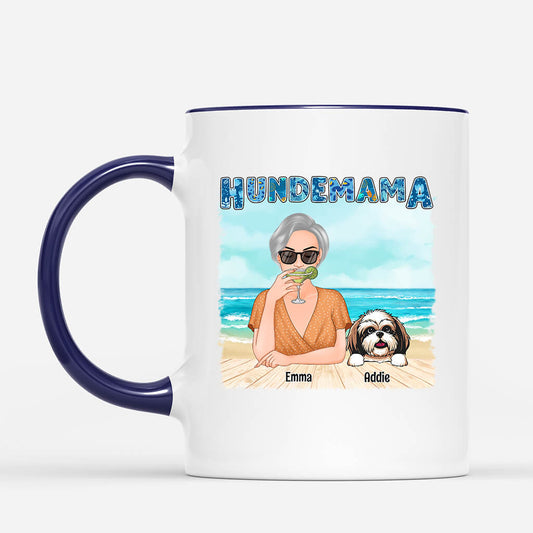 1136MGE2 Personalisierte Geschenke Tassen Hundemama Hundeliebhaber Strand Sommer