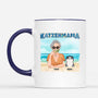 1136MGE2 Personalisierte Geschenke Tassen Katzenmama Katzenliebhaber Strand Sommer