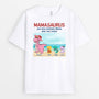 1139AGE1 Personalisierte Geschenke T Shirt Kinder Enkelkinder Strand Saurus Mama Oma