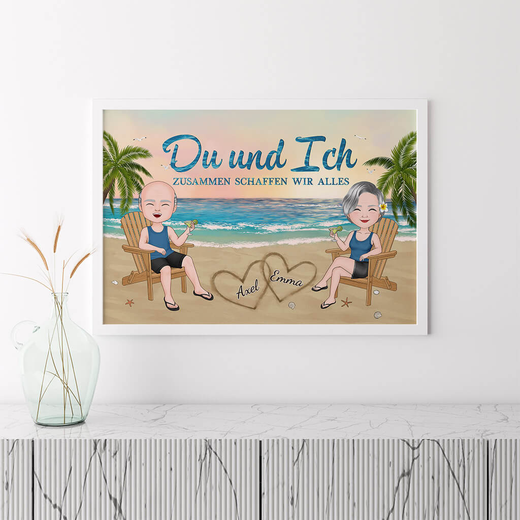 1143SGE3 Personalisierte Geschenke Posters Paar Strand