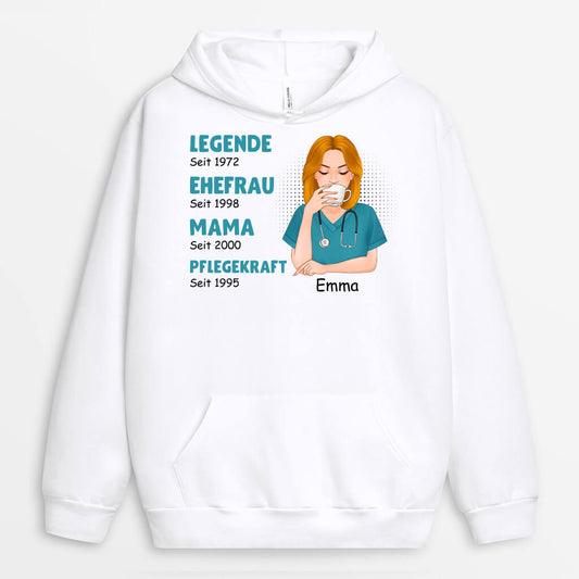 1145HGE1 Personalisierte Geschenke Hoodie Genial Ehefrau Mama Krankenschwester