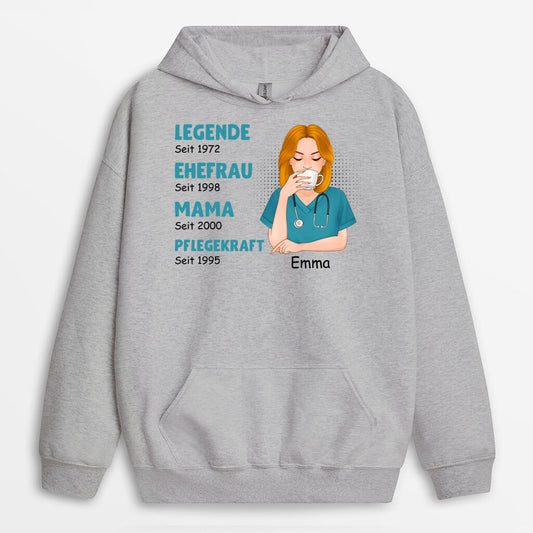 1145HGE2 Personalisierte Geschenke Hoodie Genial Ehefrau Mama Krankenschwester