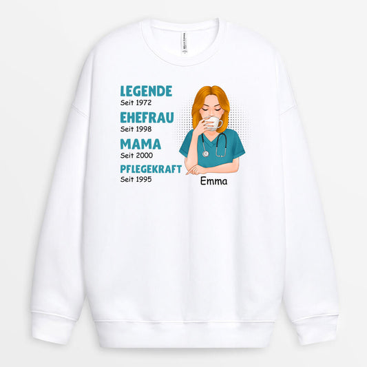 1145WGE1 Personalisierte Geschenke Pullover Genial Ehefrau Mama Krankenschwester