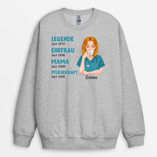 1145WGE2 Personalisierte Geschenke Pullover Genial Ehefrau Mama Krankenschwester