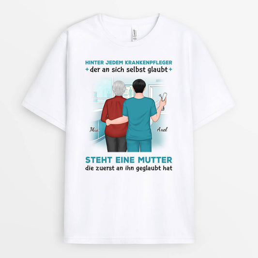 1146AGE1 Personalisierte Geschenke T shirt Krankenschwester Mutter