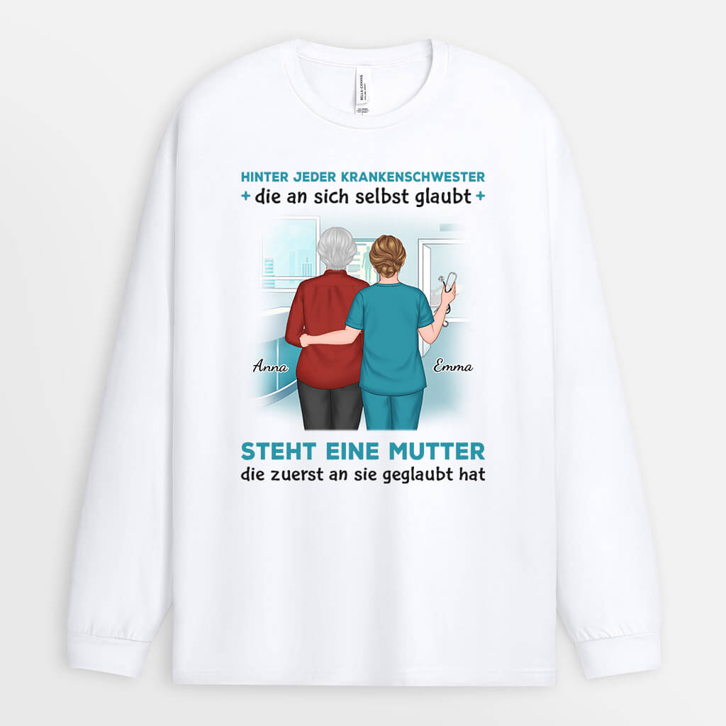 1146NGE2 Personalisierte Geschenke Langarmshirt Krankenschwester Mutter