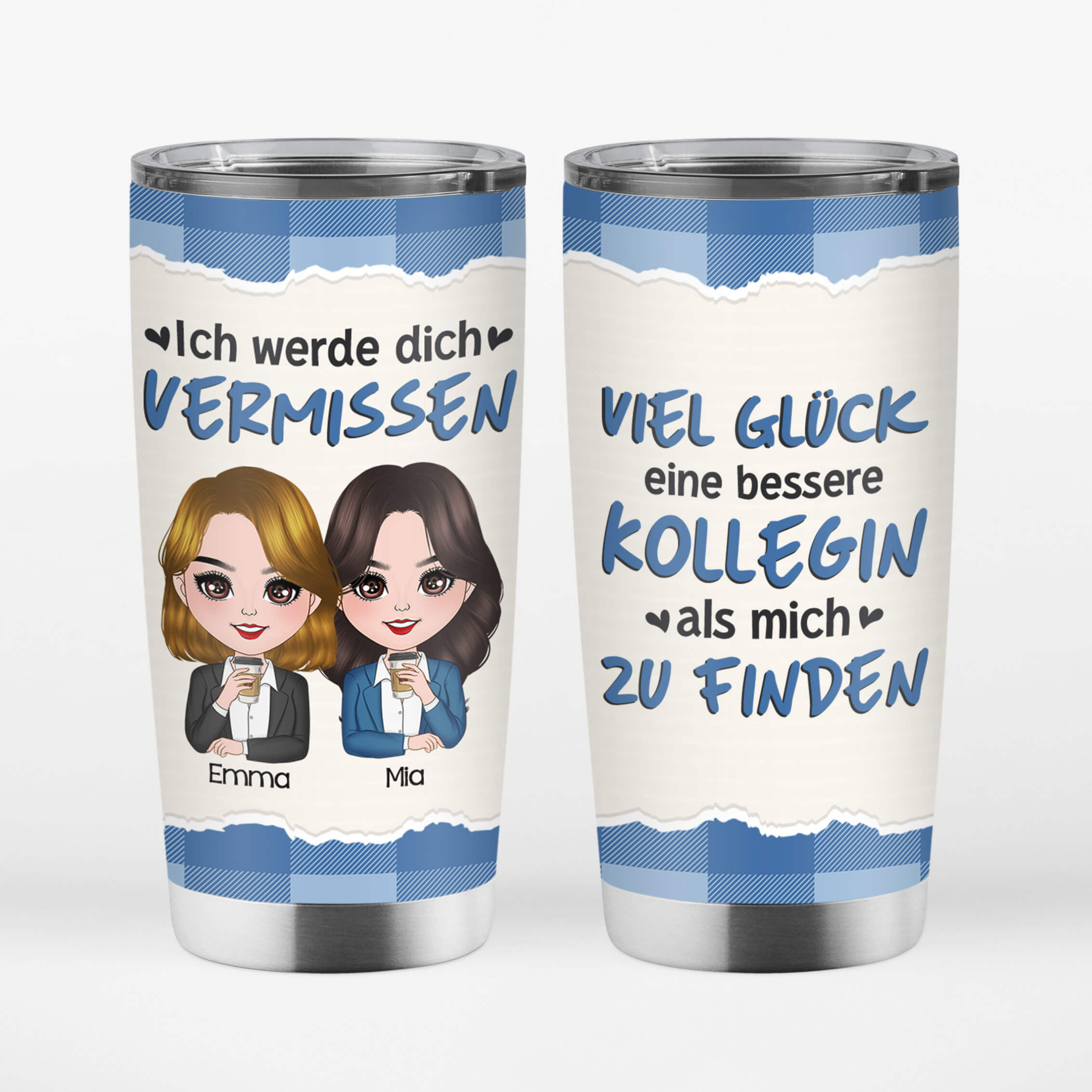 1153TGE1 Personalisierte Geschenke Reisebecher Gluck Kollegen