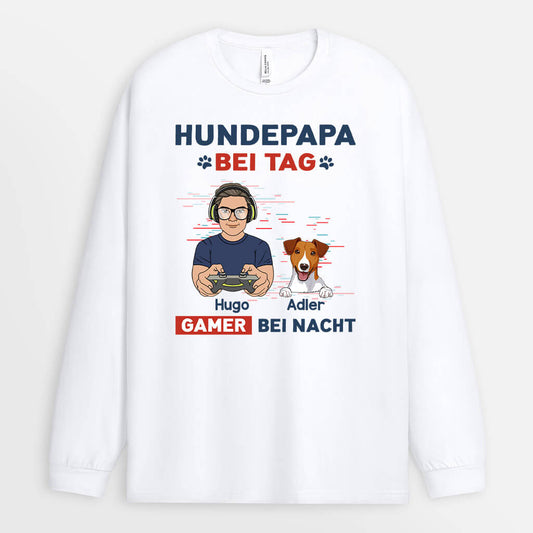 1161NGE1 Personalisierte Geschenke Langarmshirt Game Hundeliebhaber