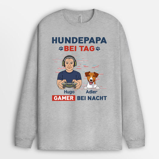 1161NGE2 Personalisierte Geschenke Langarmshirt Game Hundeliebhaber