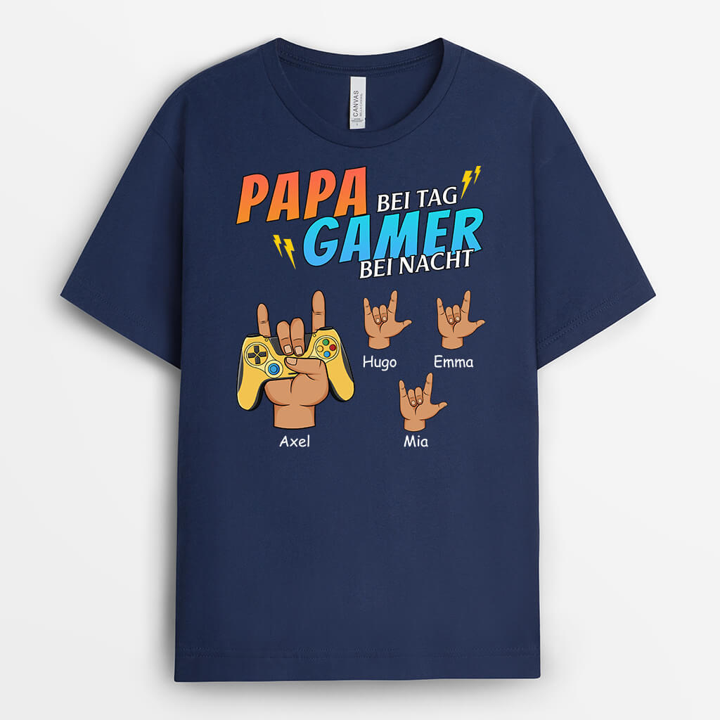 1163AGE1 Personalisierte Geschenke T shirt Game Papa