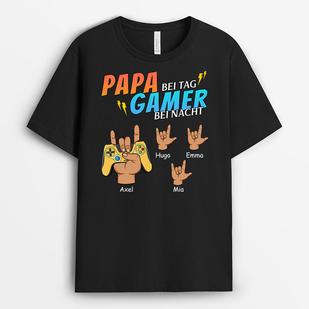 1163AGE2 Personalisierte Geschenke T shirt Game Papa