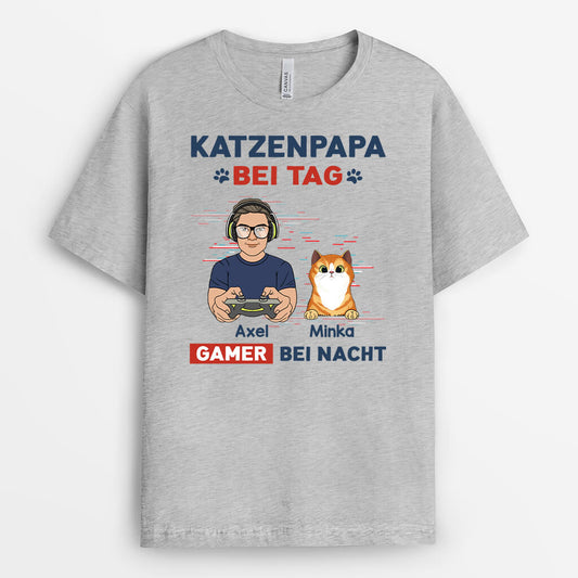 1164AGE2 Personalisierte Geschenke T shirt Game Katzenliebhaber