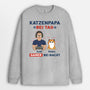 1164NGE2 Personalisierte Geschenke Langarmshirt Game Katzenliebhaber