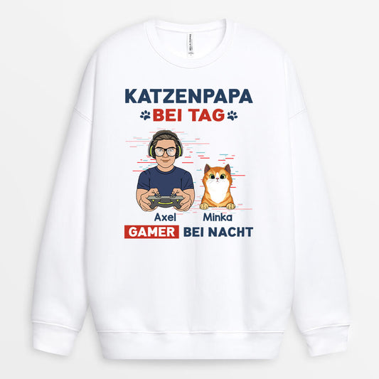 1164WGE1 Personalisierte Geschenke Pullover Game Katzenliebhaber