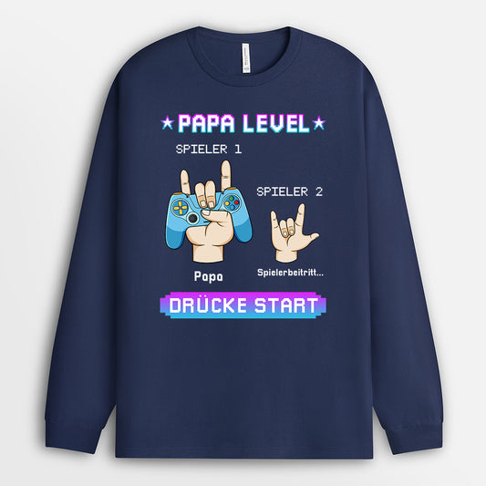 1166NGE1 Personalisierte Geschenke Langarmshirt Game Papa