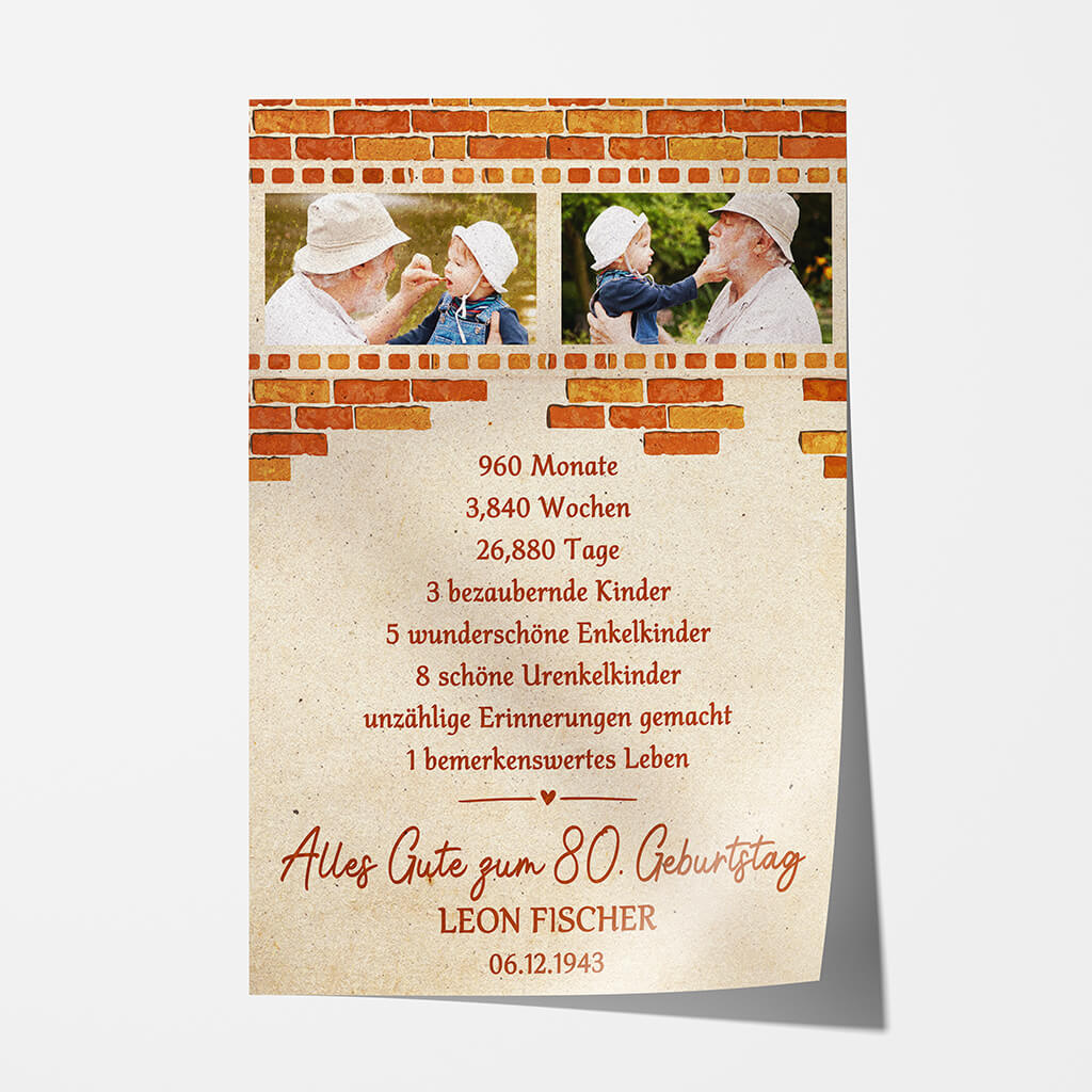 1169SGE1 Personalisierte Geschenke Poster Geburtstag Feiern