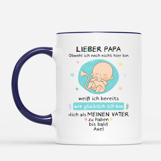 1174MGE2 Personalisierte Geschenke Tasse Ultraschall Baby Papa