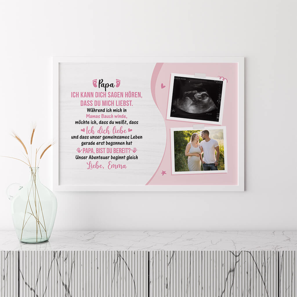 1182SGE3 Personalisierte Geschenke Poster Geburt Baby Papa