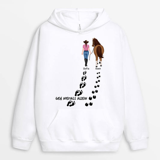 1187HGE2 Personalisierte Geschenke Hoodie Pferd Freunde