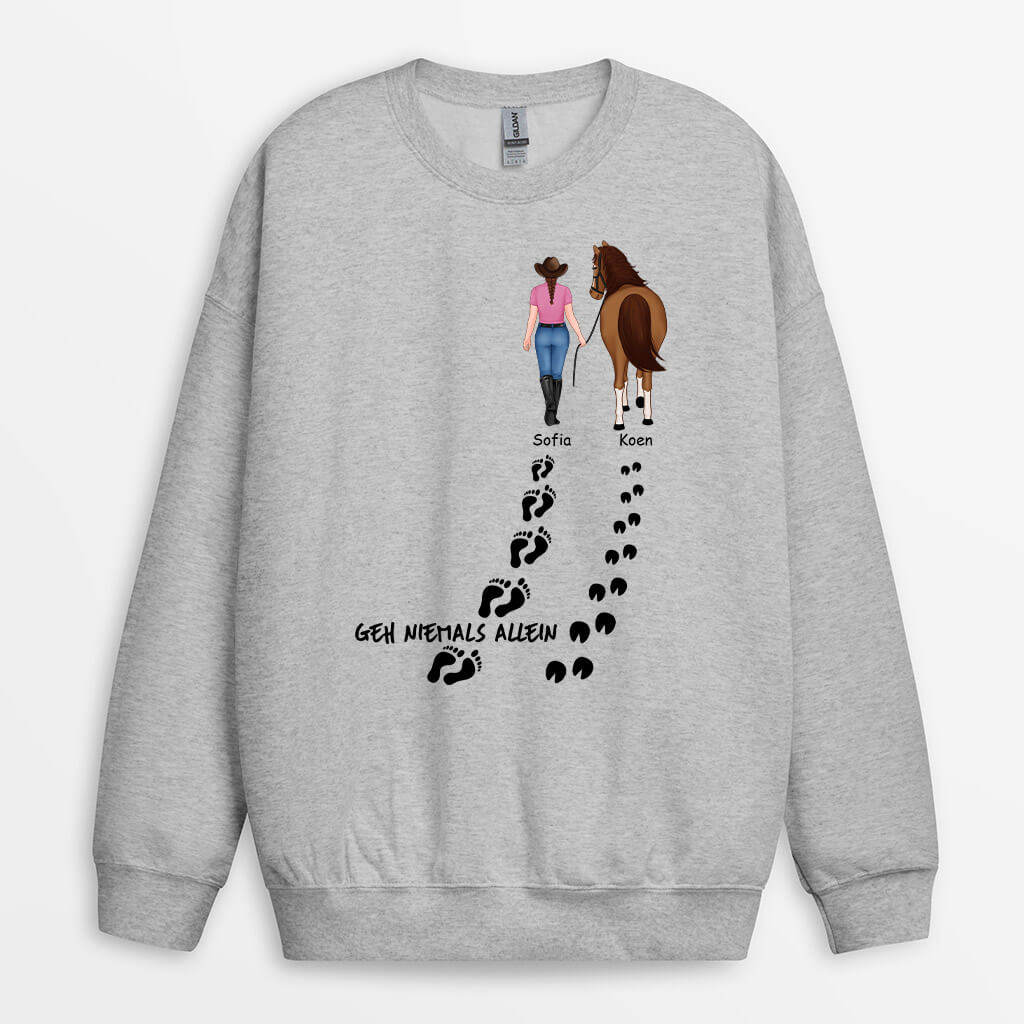 1187WGE1 Personalisierte Geschenke Pullover Pferd Freunde_a32f9be0 995c 4fab b82c e901341cae59