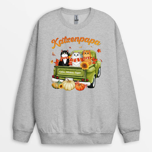 1207WGE2 Personalisierte Geschenke Pullover Herbst Katze Katzenliebhaber