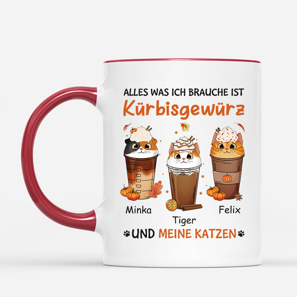 1208MGE2 Personalisierte Geschenke Tasse Kurbis Katze Katzenliebhaber