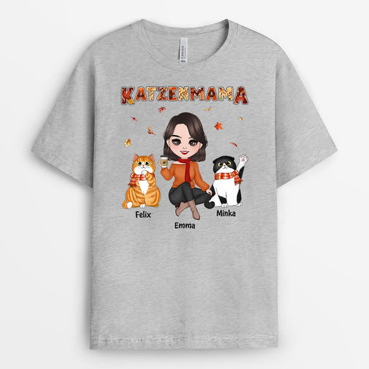 1210AGE2 Personalisierte Geschenke T shirt Katze Katzenliebhaber