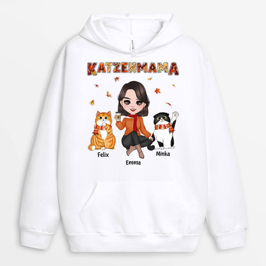 1210HGE2 Personalisierte Geschenke Hoodie Katze Katzenliebhaber