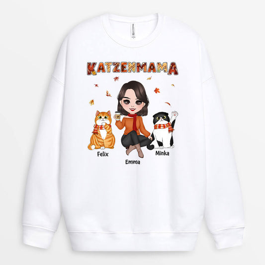 1210WGE1 Personalisierte Geschenke Pullover Katze Katzenliebhaber