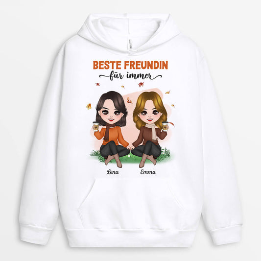 1214HGE1 Personalisierte Geschenke Hoodie Beste Freundin Herbst